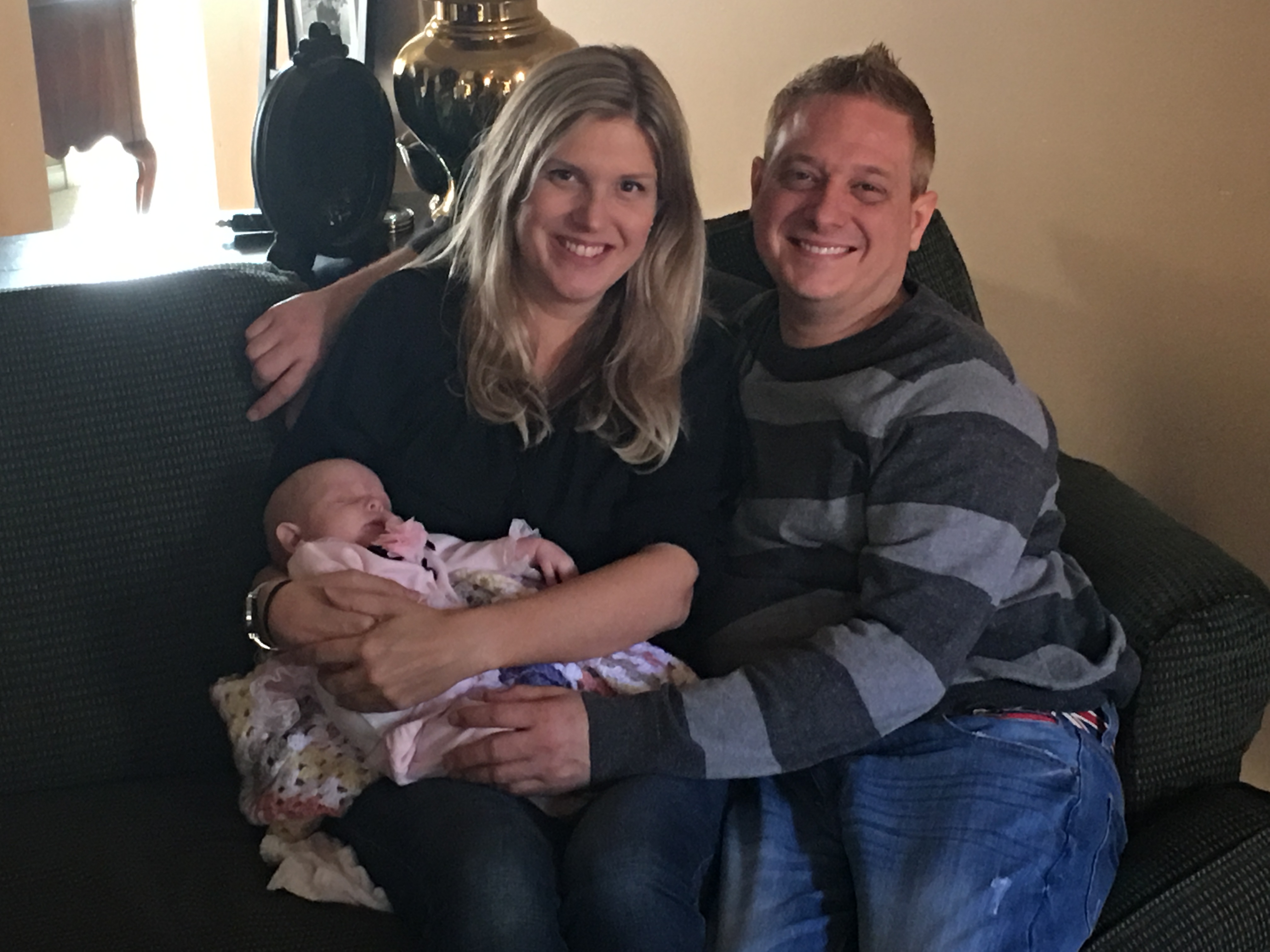 Dan, Kate, and baby Della